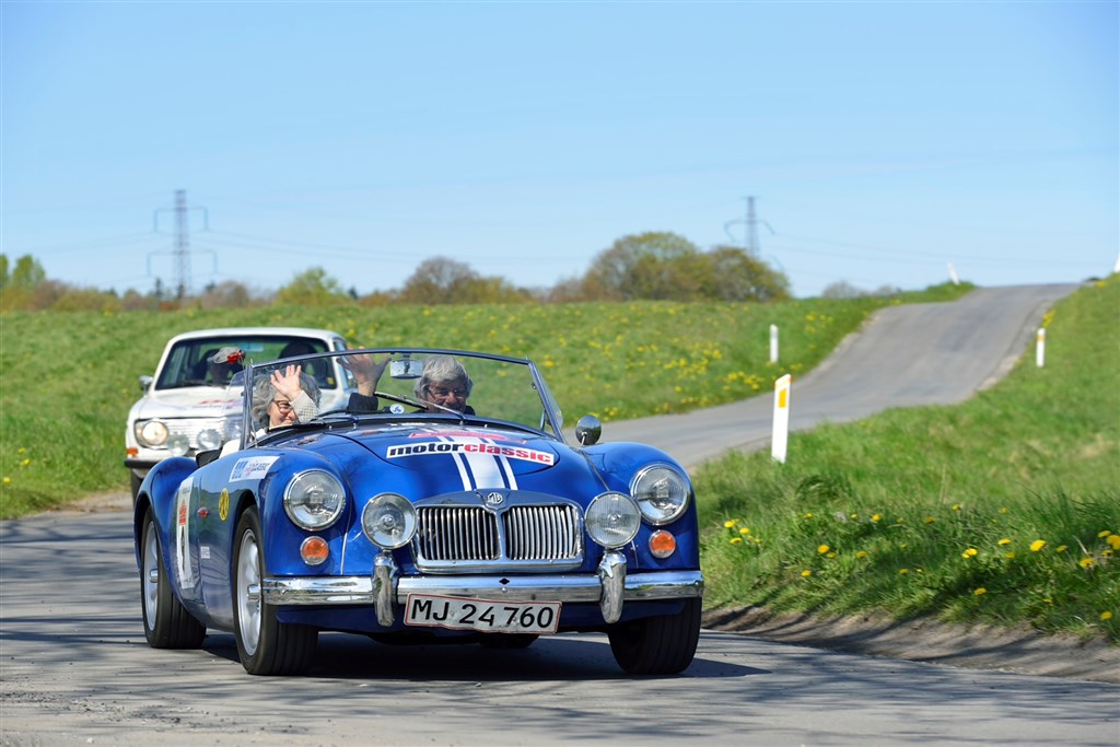 Med denne smukke MG A 1600 fra 1961 vandt Henning Petersen og Trine Molter fra Skælskør Begynderklassen i Oresund Rally.